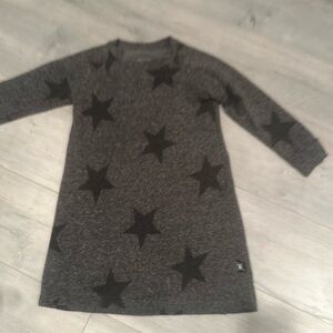 Nununu Grey Star sweatshirt style dress - size 3/4